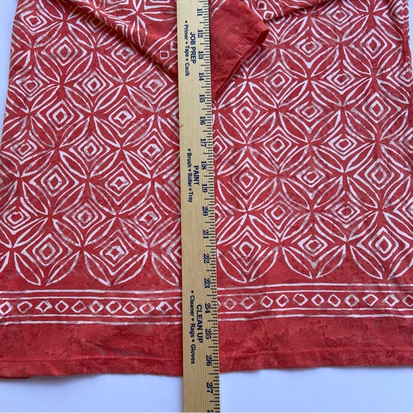 CHARTER CLUB Semi-Sheer Orange and White Beaded Tunic Top Women’s Size Medium - Picture 7 of 11